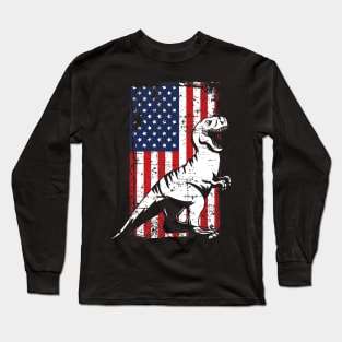 4th Of July American Flag Tyrannosaurs Rex Dinosaur Rex Premium Long Sleeve T-Shirt